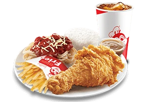 1-pc. Chickenjoy, Regular Fries & Half Jolly Spaghetti Super Meal w/ Drink