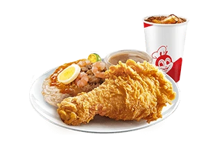1 – pc. Chickenjoy w/ Palabok w/ Drink