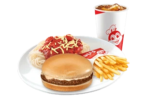 Yumburger, Half Jolly Spaghetti & Reg. Fries Super Meal w/ Drink